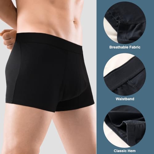 BATTEWA Incontinence Underwear for Men Washable, Leak Proof Underwear for Men Reusable Mens Incontinence Underwear Bladder Leak Briefs Absorbency 50ml,3Pack（X-Large, Black）