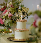 Love is in Bloom Cake Topper, Wildflower Themed Engagement Bachelorette Wedding Party Decorations, Floral Bridal Shower Cake Decoration, Flower Baby Shower Decor, Gold Glitter
