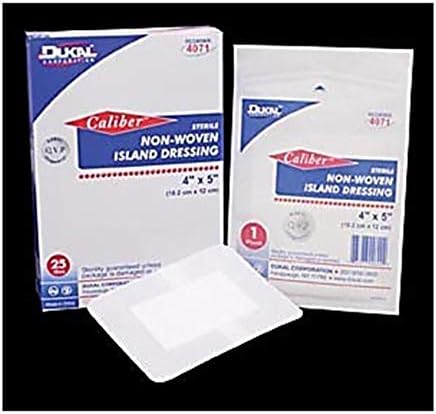 Dukal DUK 4070 Non-Woven Island Dressing, Sterile, 2" Width, 3" Length (Pack of 50)