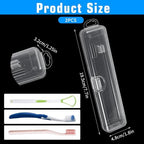 2Pcs Tongue Scraper Case, Cutlery Storage Box, Tongue Scraper Travel Box for Toothbrush Spoon Fork Holder, Camping Picnic