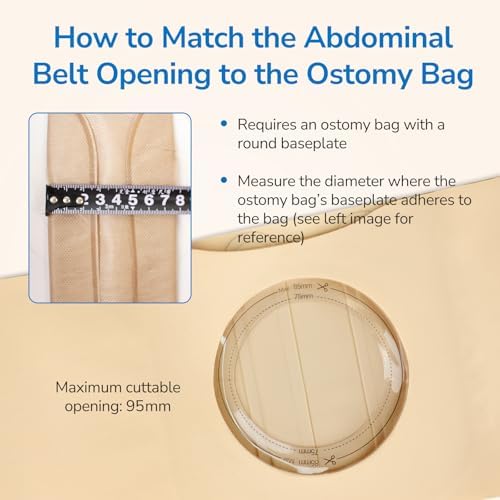 Ostomy Belt, Ostomy Supplies Ostomy Hernia Support Belt for Men/Women, Stealth Belt Ostomy, Elastic Abdominal Support Belt Preventing the Stoma Hernia and Reinforce Colostomy Bags - M
