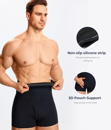 TAILONG Men Tummy Control Shorts High Waist Slimming Underwear Body Shaper Seamless Belly Girdle Boxer Briefs