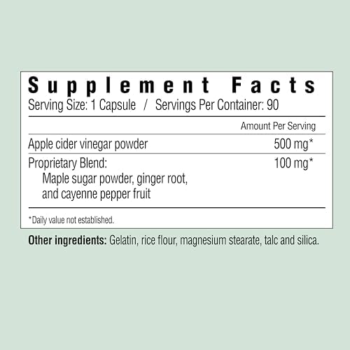 Country Farms Apple Cider Vinegar Capsules, with Ginger, Cayenne and Maple, Helps Aid Digestion, Supports Healthy Weight Loss, Cleanses and Detoxifies, Supports Water Balance, 90 Count, 90 Servings