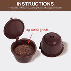 KEEPOW Reusable Coffee Capsules Compatible with Nescafe Dolce Gusto Machine, Refillable Coffee Pods 6 Pack (2 * Black + 2 * Brown + 2 * Purple)