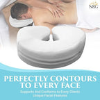 NRG Memory Foam Massage Table Face Cradle Pad with Ultra-Soft Fleece Cover - Head Rest Cushion Pillow Pad Eliminates Pressure Points for Instant Relief - Temperature and Pressure Sensitive Foam