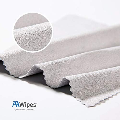 AAwipes Eyeglasses Cleaning Cloth Glasses Cloths Bulk 100 Pack (5.5"x5.5", Light Gray, No Logo) for Eyeglasses, Lenses, Phones, Screens, Camera, Silverware, Any Other Delicate Surfaces