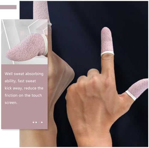 CHILDWEET Gaming Finger Sleeves Sweat-Resistant Thumb Protector Lightweight Fingertip Covers for Mobile Phone Game Control Anti-Slip Finger Sleeves