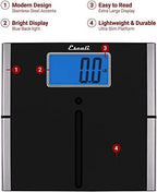 Escali Ultra Slim Easy Read Digital Bathroom Scale for Body Weight with Extra Large Display and High Capacity of 440 lb, Batteries Included