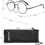 Metal Frame Round Reading Glasses with Spring Hinge (Black, Silver and Gunmetal)