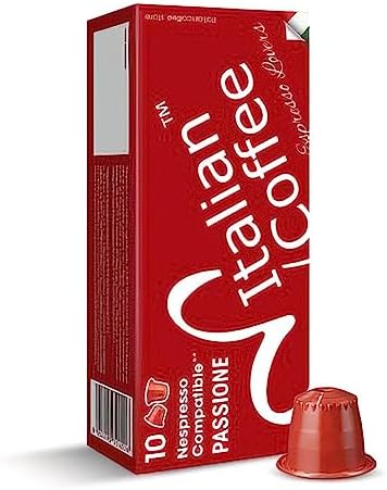 Italian Coffee pods compatible with Nespresso Original machines, Espresso capsules (100 Passione regular pods, 100 Count (Pack of 1)), red