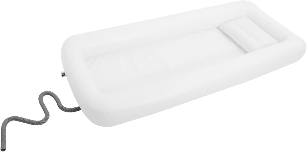 Bedside Shower Bathtub Kit,Elderly Inflatable Bathtub for Adults,PVC Shower Bathtub with Electric Air Pump & Water Bag,Wash Fullbody in Bed,for Elderly Disabled Seniors Handicapped(Single Layer)