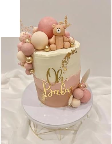 Oh Baby Cake Topper - Gold Acrylic Baby Shower Party Decorations For Gender Reveal Party/Boy or Girl Party Decoration Baby Booth Props Party Photo