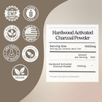 Zen Principle Hardwood Activated Charcoal Powder 100 Percent from USA Trees. All Natural. Whitens Teeth, Rejuvenates Skin and Hair, Supports Better Digestion, 8 oz.
