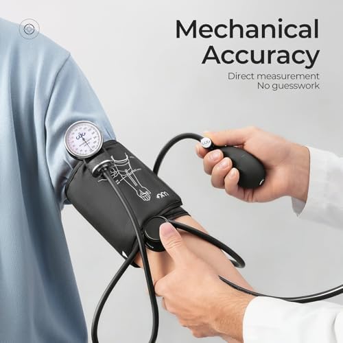 Professional Aneroid Sphygmomanometer, Blood Pressure Cuff Manual, Precision Copper & Brass Movement, Medical-Grade PVC Tubing, Medical Ultrasound Equipment, Ideal for Doctors, Nurses, and Students
