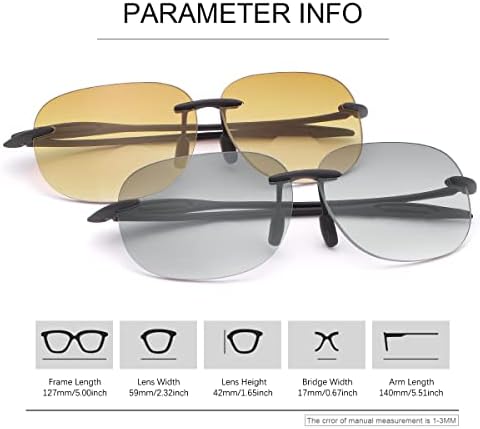 2 Pairs Rimless Bifocal Reading Glasses UV400 Protection Sunglasses Readers for Men Women Classic Eyewear Shades