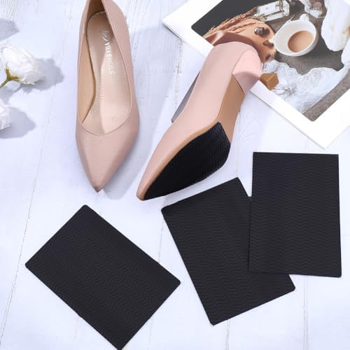 CRASPIRE 4Pcs Black Shoe Sole Protector Non Slip Rubber Shoes Sheet Bottom Saver Self Adhesive Pads Grips Guard Repair Boot Heel Replacement Cover Cushion Stickers Sneaker Slipper 6.1 X 3.94 Inch
