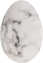 Undrilled Yoni Eggs Natural Real Jade Massage Egg for Women Kegel Exercise Feminine Hygiene Massage Balls,White Howlite,S-3x2cm