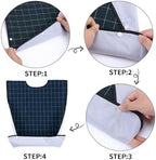XKDOUS 2pcs Adult Bibs For Men Washable, Reusable Waterproof Large Bibs For Adult, Clothing Protector With Crumb Catcher, Blue & Black Bibs For Eating, Feeding Elderly Senior Citizens Gifts