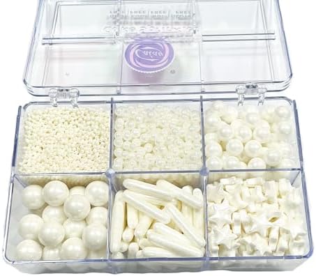 Homipooty Edible White Pearl Sugar Sprinkles 130g/4.58oz White Pearl Star Sprinkles For Cake Decorations Wedding，Cookies，Ice Cream, Cupcake Toppers, Halloween Christmas Supplies