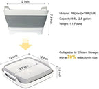 Collapsible Dish Basin & Sink Tub with Drain Plug – 2.4 Gal Baby Bottle Wash Basin, Bottle Washing Bin for RV, Camping, Kitchen | Collapsible Water & Bottle Basin (Grey)