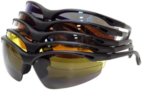 Calabria 91348 3 Pack Bulk Bifocal Reading Safety Glasses Readers +2.00 Yellow Men Women Wrap Around Eye Protection Anti Fog
