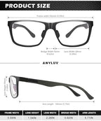 ANYLUV Reading Glasses Men Women Blue Light Blocking, Premium Mens Reading Glasses Al-mg Frame with Spring Hinge Anti Glare