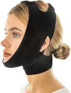 Post Surgery Neck and Chin Compression Garment Wrap Bandage, Face Slimmer, Jowl Tightening, Neck Coverage, Chin Lifting Strap (M)