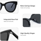 Dollger Retro Cat Eye Sunglasses Women Men Vintage Square Tortoise Shell Fashion Cateye Sunglasses