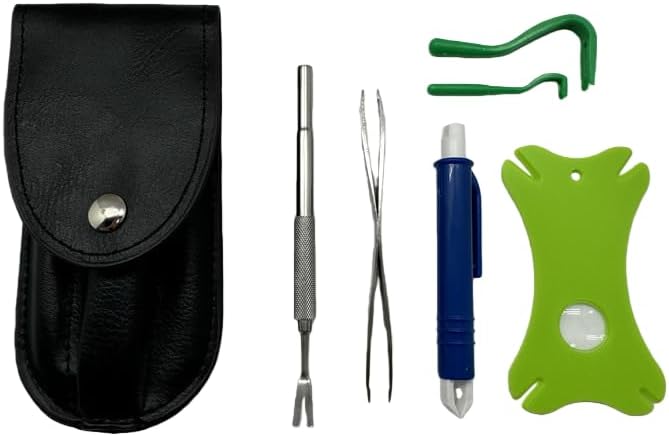 6-in-1 Premium Tick Removal Kit with Case, Including Tick Tweezers, Remover, Holster, Tick Card, and More (#1)