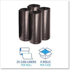 Boardwalk BWK523 Super Extra-Heavy Repro Can Liner, 38" x 58", 1.6 Mil, 60gal, Black, 10 Bags per Roll (Case of 10 Rolls)