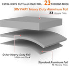 23um Heavy Duty Aluminum Foil Roll 12 In x 300 SqFt, Non-Stick Tin Foil Wrap with Cutter Box, Non-Stick Foil Aluminum Roll for Cooking, Baking, Grill Grate Coverage & Food Storage