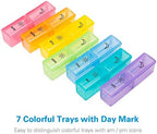 BUG HULL Pill Organizer 2 Times a Day, Large Weekly Pill Box AM PM, 7 Day Pill Case, Day and Night Vitamin Containers for Vitamins, Pill Holder for Supplements