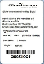 Ghasitaram Gifts Christmas Gifts Chocolates Hampers - Silver Aluminium Nutties Bowl