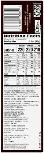 Larabar Chocolate Variety Pack, Fruit and Nut Bars, Gluten Free and Vegan, 28.8 oz, 18 Ct