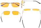 Eyekepper Computer Reading Glasses-Better Sleep Readers-97% Blue Light Blocking-Memory Titanium Half-Rim Men, Dark Orange Tinted Lens(Gold, 0.00)