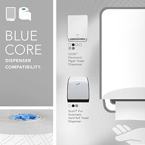 Kimberly-Clark Professional Hard Roll Paper Scott Pro Dispensers Cleaning Towel, 7.50" x 1150 ft, White,Blue 6 per Carton