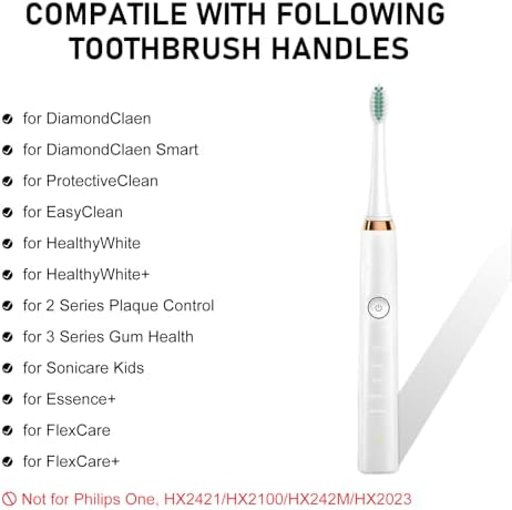Toothbrush Heads, 8 Pack Electric Toothbrush Replacement Heads for Philips Sonicare Soft Dupont Bristles Replacement Toothbrush Heads for Oral Care
