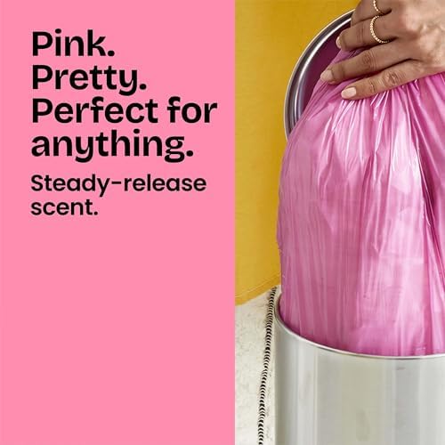 Glad OdorShield Medium Trash Bags, 8 Gal, Febreze Cherry Blossom, 26 Ct (Package May Vary)