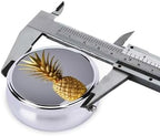 ZhongGuo Gold Pineapple Printed Pill Organizer,Round Travel Pill Organizer Mini Medicine Pill Box for Purse Iron Plating