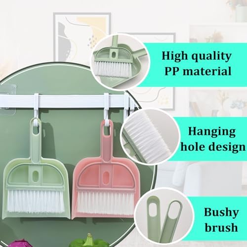 Mini Dustpan and Brush Set, Portable Exquisite Pet Waste Cleaning Kit, Hamster Sand Scooper Cage Cleaning Tool for Small Pets Hamsters Guinea Pigs Hedgehogs Chinchillas Rabbits(Pink)