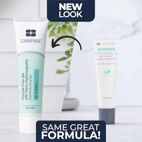 CariFree Fluoride Free Gel, Mint Flavored, Nano Hydroxyapatite Toothpaste, Neutralizes pH, Freshens Breath & Moistens Mouth, Dentist Recommended for Oral Care, (2.3 Ounce (Pack of 2), Soft Mint
