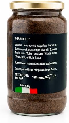Sanniti Italian Premium Black Truffle Sauce Salsa Tartufata, 17.6 oz (500g)