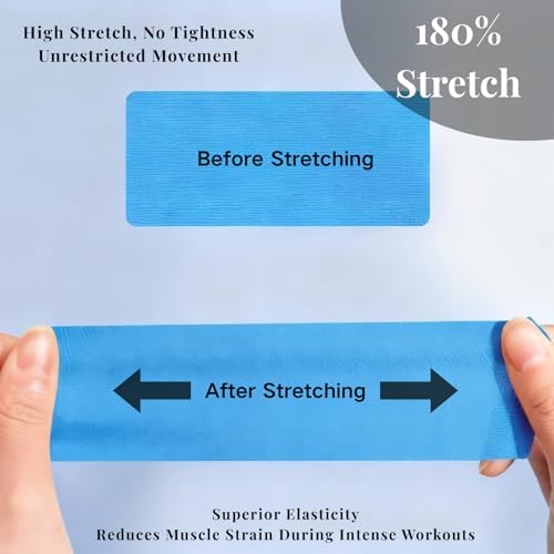 4 Rolls Kinesiology Tape, 1.96In*16.4Ft Waterproof Athletic Tape, Elastic Sports Tape for Shoulder Knees Muscle Exercise Taping for Fitness Running
