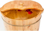 Foot Spa Wooden Barrel Foot Basin for Adults,Foot Soak Bucket with Lid,Foot Bath Spa Tub,Wood Bucket for Pedicure,Foot Tub for Soaking Feet of Light Smooth