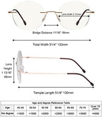 Eyekepper Frameless Progressive Glasses Multifocus Readers Blue light Filter Round Retro Reading Eyeglasses Men Women