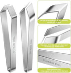 2 Pcs Fish bone tweezers,Stainless Steel Tweezers Flat and Slant for Fish Bones,Pig and Chicken Hair Remover