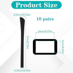 Anti-Slip Silicone Eyeglass End Tips 10 Pairs Eyeglasses Replacement Temples Glasses Ear Cushion Sock Pieces Tube Eyewear Comfort Replacement Tips for Flat Thin Metal Eyeglass Legs - Black