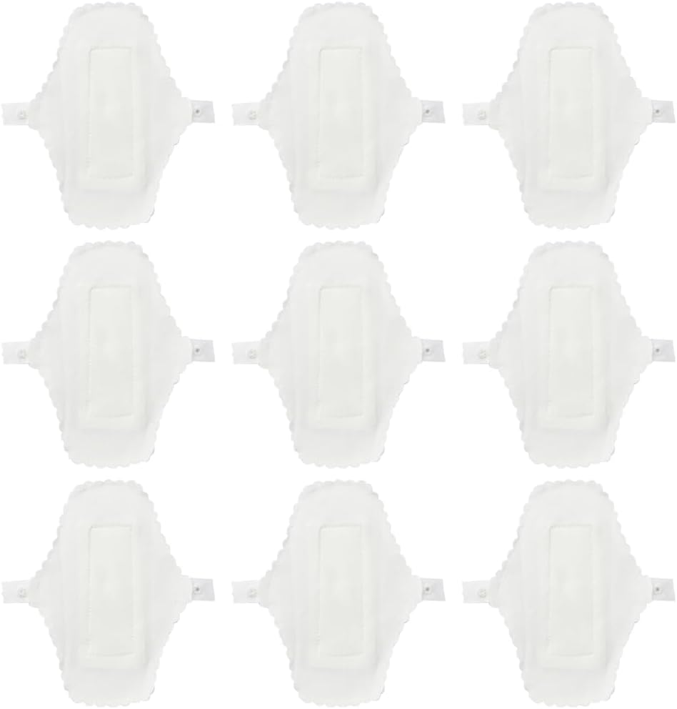 Ipetboom 9Pcs Waterproof Menstrual Cloth Pads Set - Washable Reusable Cotton Sanitary Towels for Women - Leakproof Soft Panty Liners with Button Closure for Travel and Everyday Comfort