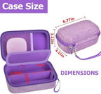 GWCASE Travel Glasses Organizer & Contact Lens Case - Adjustable Slots, Built-in Mirror, Tweezers, Solution Bottle & Hand Strap, Universal Fits Eyelasses/Sunglasses for Men & Women – Purple