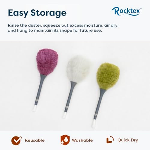 3 Pack Microfiber Delicate Duster & Detail Brush - Dual Ended Duster with Microfiber, Electrostatic and Washable Screen Static Cleaning Tool for Office, Car, Laptop, Screen, Keyboard, TV